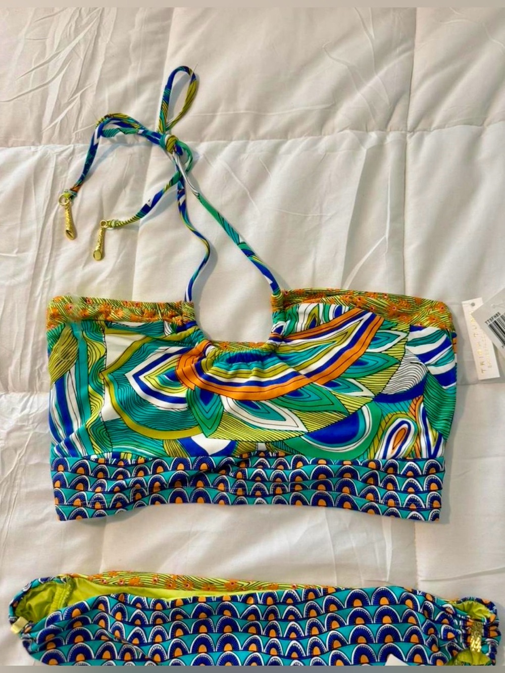 New with tags Trina Turk Multicolored Bikini set 💚💙 - Picture 3 of 6